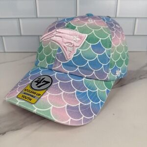 New England‎ Patriots Hat Cap Strap Back Girls One Size NFL 47 Mermaid NWOT